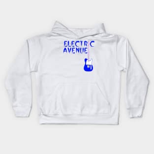 Electric Guitar, Electric Avenue, Blue Guitar Kids Hoodie